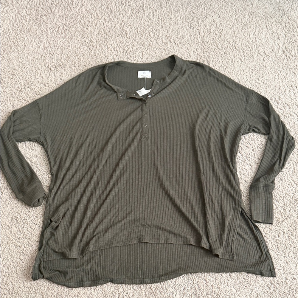 Aerie Olive Button Down Shirt